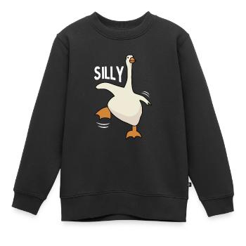 Dumme Gans - Kinder Premium Organic Sweatshirt - Schwarz - Vorne - AI Model Kid Female (0cm)
