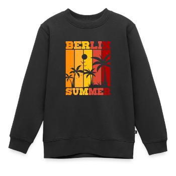 Berlin Summer - Kinder Premium Organic Sweatshirt - Schwarz - Vorne - AI Model Kid Female (0cm)