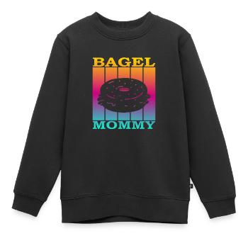Bagel Mommy - Kinder Premium Organic Sweatshirt - Schwarz - Vorne - AI Model Kid Female (0cm)