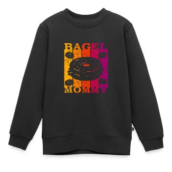 Bagel Mommy - Kinder Premium Organic Sweatshirt - Schwarz - Vorne - AI Model Kid Female (0cm)
