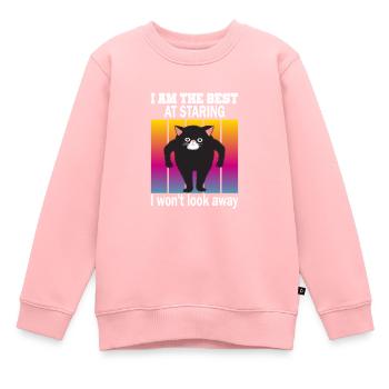 Chat qui regarde - Chats qui regardent - Sweat Premium enfant bio - rose - Devant - AI Model Kid Female (0cm)