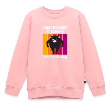 Chat qui regarde - Chats qui regardent - Sweat Premium enfant bio - rose - Devant - AI Model Kid Female (0cm)