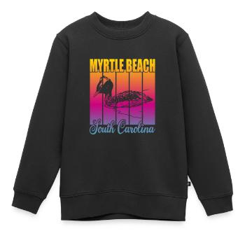 Myrtle Beach Caroline du Sud - Sweat Premium enfant bio - noir - Devant - AI Model Kid Female (0cm)