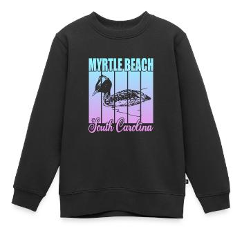 Myrtle Beach Caroline du Sud - Sweat Premium enfant bio - noir - Devant - AI Model Kid Female (0cm)