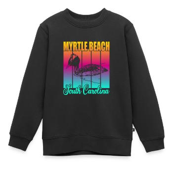 Myrtle Beach Caroline du Sud - Sweat Premium enfant bio - noir - Devant - AI Model Kid Female (0cm)