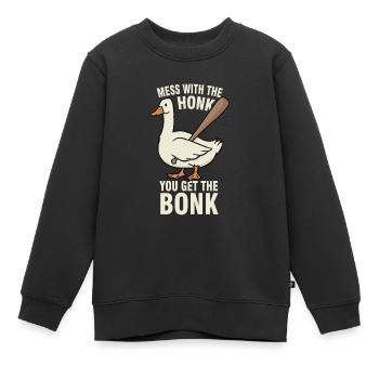 Geese Meme Mess With The Honk You Get The Bonk - Sweat Premium enfant bio - noir - Devant - AI Model Kid Female (0cm)