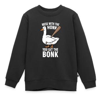 Geese Meme Mess With The Honk You Get The Bonk - Sweat Premium enfant bio - noir - Devant - AI Model Kid Female (0cm)