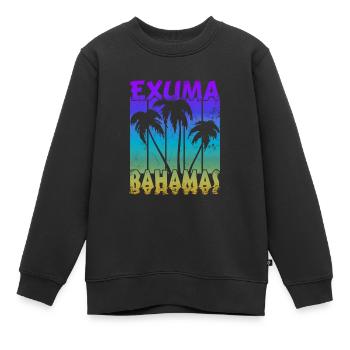 Vintage Exuma Bahamas Sonnenuntergang - Kinder Premium Organic Sweatshirt - Schwarz - Vorne - AI Model Kid Female (0cm)