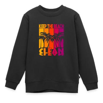 Gardez la plage propre - Sweat Premium enfant bio - noir - Devant - AI Model Kid Female (0cm)
