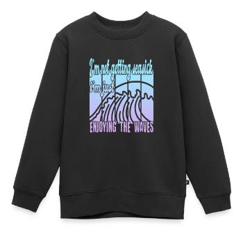Je n’ai pas le mal de mer - Sweat Premium enfant bio - noir - Devant - AI Model Kid Female (0cm)