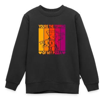 Valentinstag Pizza Partner Liebe - Kinder Premium Organic Sweatshirt - Schwarz - Vorne - AI Model Kid Female (0cm)