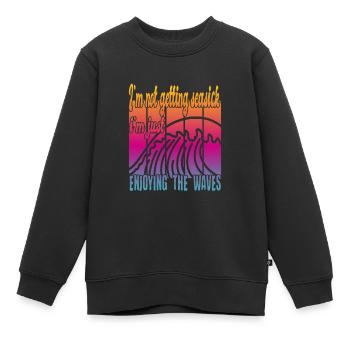 Je n’ai pas le mal de mer - Sweat Premium enfant bio - noir - Devant - AI Model Kid Female (0cm)