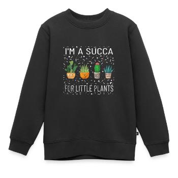 Je suis une succa pour les petites plantes Botanique - Sweat Premium enfant bio - noir - Devant - AI Model Kid Female (0cm)
