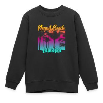Negril Beach Jamaica - Kinder Premium Organic Sweatshirt - Schwarz - Vorne - AI Model Kid Female (0cm)