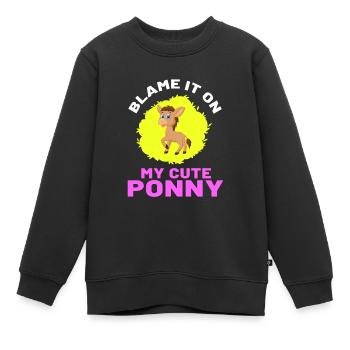 Guilt Is My Cute Pony Texas Rodeo - Sweat Premium enfant bio - noir - Devant - AI Model Kid Female (0cm)