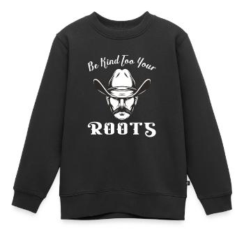 Soyez gentil avec vos racines Western Cowboy Hat - Sweat Premium enfant bio - noir - Devant - AI Model Kid Female (0cm)