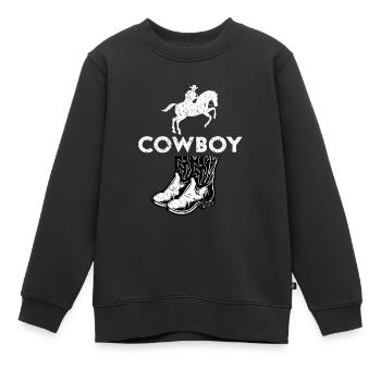 Cowboy Western Boots Hat Texas Rodeo Hat - Sweat Premium enfant bio - noir - Devant - AI Model Kid Female (0cm)