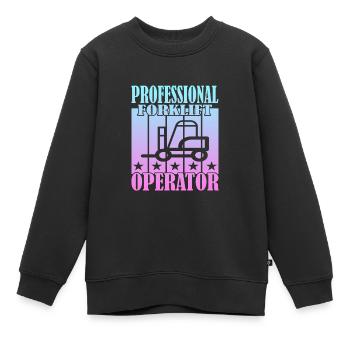 Professional Forklift Operator - Kinder Premium Organic Sweatshirt - Schwarz - Vorne - AI Model Kid Female (0cm)