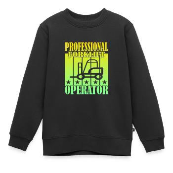 Professional Forklift Operator - Kinder Premium Organic Sweatshirt - Schwarz - Vorne - AI Model Kid Female (0cm)