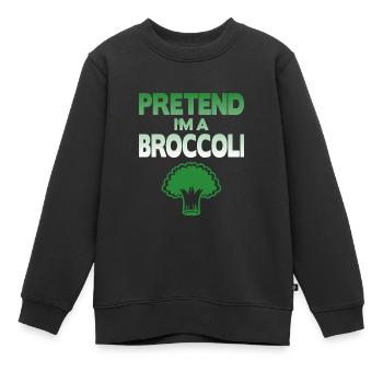 Pretend i'm a Broccoli - Kids Premium Organic Sweatshirt - black - Front - AI Model Kid Female (0cm)