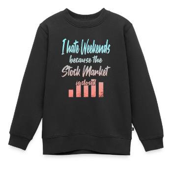 Le marché boursier est fermé - Sweat Premium enfant bio - noir - Devant - AI Model Kid Female (0cm)