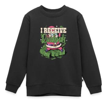 I Receive Dividends - Kids Premium Organic Sweatshirt - black - Front - AI Model Kid Female (0cm)