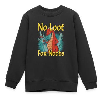 No Loot for Noobs - Mmorpg - Kinder Premium Organic Sweatshirt - Schwarz - Vorne - AI Model Kid Female (0cm)