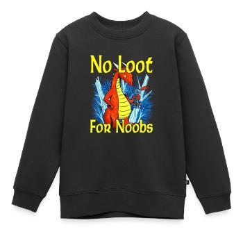 No Loot for Noobs - Mmorpg - Kinder Premium Organic Sweatshirt - Schwarz - Vorne - AI Model Kid Female (0cm)