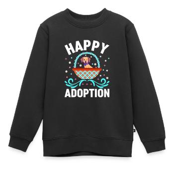 Happy Adoption Adoptionstag Hund Adoption Welpe - Kinder Premium Organic Sweatshirt - Schwarz - Vorne - AI Model Kid Female (0cm)