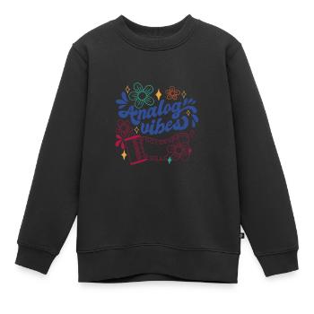 Retro Photographer Vintage Analog Vibes - Kinder Premium Organic Sweatshirt - Schwarz - Vorne - AI Model Kid Female (0cm)