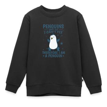 Les pingouins ne peuvent pas voler Je suis un oiseau pingouin - Sweat Premium enfant bio - noir - Devant - AI Model Kid Female (0cm)
