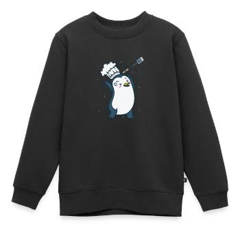 Penguin est un chef animal antarctique - Sweat Premium enfant bio - noir - Devant - AI Model Kid Female (0cm)