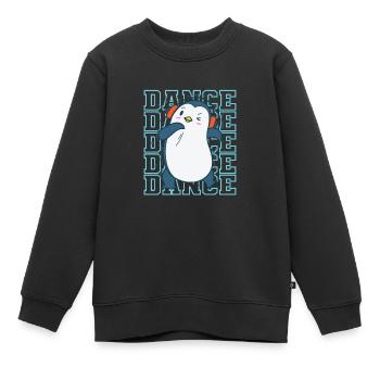 Le pingouin aime l’animal dansant Antarctique - Sweat Premium enfant bio - noir - Devant - AI Model Kid Female (0cm)