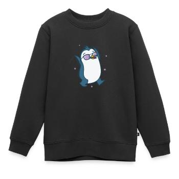 Pingouin Antarctique Animal Oiseau - Sweat Premium enfant bio - noir - Devant - AI Model Kid Female (0cm)