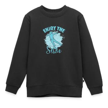 Profitez de la patinoire de patinage à glissière - Sweat Premium enfant bio - noir - Devant - AI Model Kid Female (0cm)