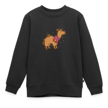 Kamel Dromedar mit Schal Dromedar - Kinder Premium Organic Sweatshirt - Schwarz - Vorne - AI Model Kid Female (0cm)