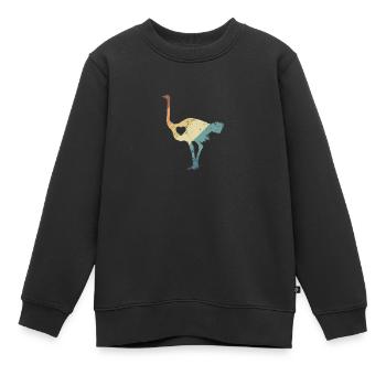 Strauß Vogel Tier in der Savanne - Kinder Premium Organic Sweatshirt - Schwarz - Vorne - AI Model Kid Female (0cm)