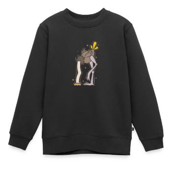 Strauß mit Kopf im Boden Laufvogel - Kinder Premium Organic Sweatshirt - Schwarz - Vorne - AI Model Kid Female (0cm)