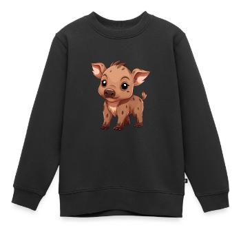 Sanglier - Sweat Premium enfant bio - noir - Devant - AI Model Kid Female (0cm)