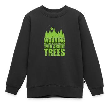 Avertissement je parle d’arbres nature forêts - Sweat Premium enfant bio - noir - Devant - AI Model Kid Female (0cm)