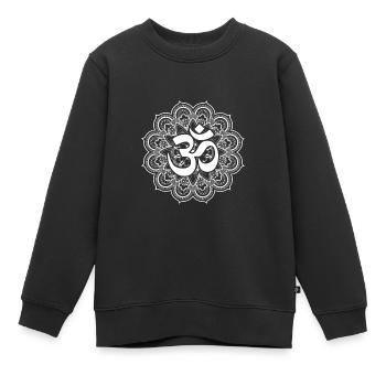 Résonance cosmique : le Om sacré - Sweat Premium enfant bio - noir - Devant - AI Model Kid Female (0cm)