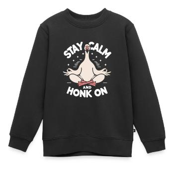 Ruhig bleiben Gans - Kinder Premium Organic Sweatshirt - Schwarz - Vorne - AI Model Kid Female (0cm)