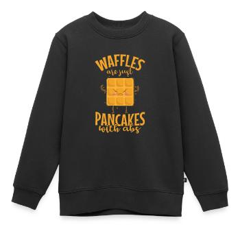 Waffles are just Pancakes Teig Gebäck - Kinder Premium Organic Sweatshirt - Schwarz - Vorne - AI Model Kid Female (0cm)