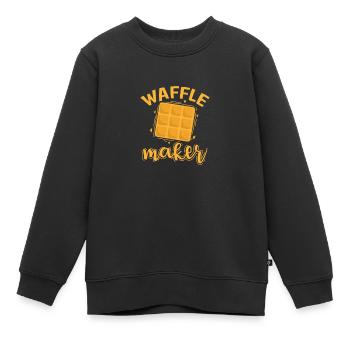 Waffles Maker Teig Gebäck Snack - Kinder Premium Organic Sweatshirt - Schwarz - Vorne - AI Model Kid Female (0cm)