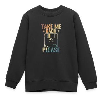 Take me back Please Diskette Retrospeichermodul - Kinder Premium Organic Sweatshirt - Schwarz - Vorne - AI Model Kid Female (0cm)