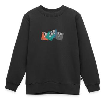 Disquettes colorées Rétro Memory Module Disk - Sweat Premium enfant bio - noir - Devant - AI Model Kid Female (0cm)