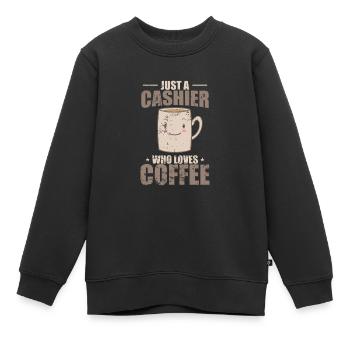 Just a Cashier Who Loves Coffee Sellers - Kids Premium Organic Sweatshirt - black - Front - AI Model Kid Female (0cm)