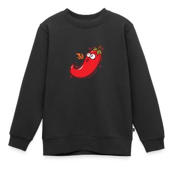 Piment Chaleur Épice Chaleur Degré de piquant - Sweat Premium enfant bio - noir - Devant - AI Model Kid Female (0cm)