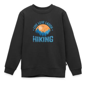 Live Love Laugh Hiking Outdoor Hobby - Kids Premium Organic Sweatshirt - black - Front - AI Model Kid Female (0cm)