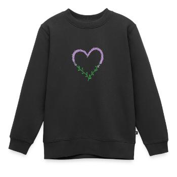 Herz aus Lavendel Pflanze Garten Duft - Kinder Premium Organic Sweatshirt - Schwarz - Vorne - AI Model Kid Female (0cm)
